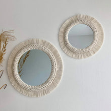 Macrame Fringe Round Mirror