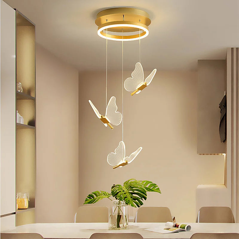 Butterfly Crystal Multi-Head Chandelier