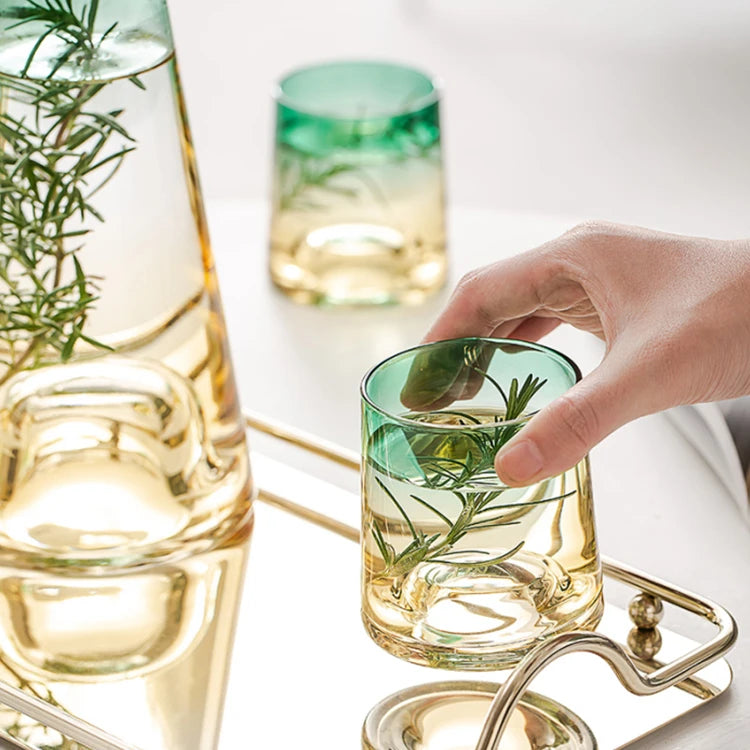 5-Piece Gradient Glass Pitcher & Tea Cup Set