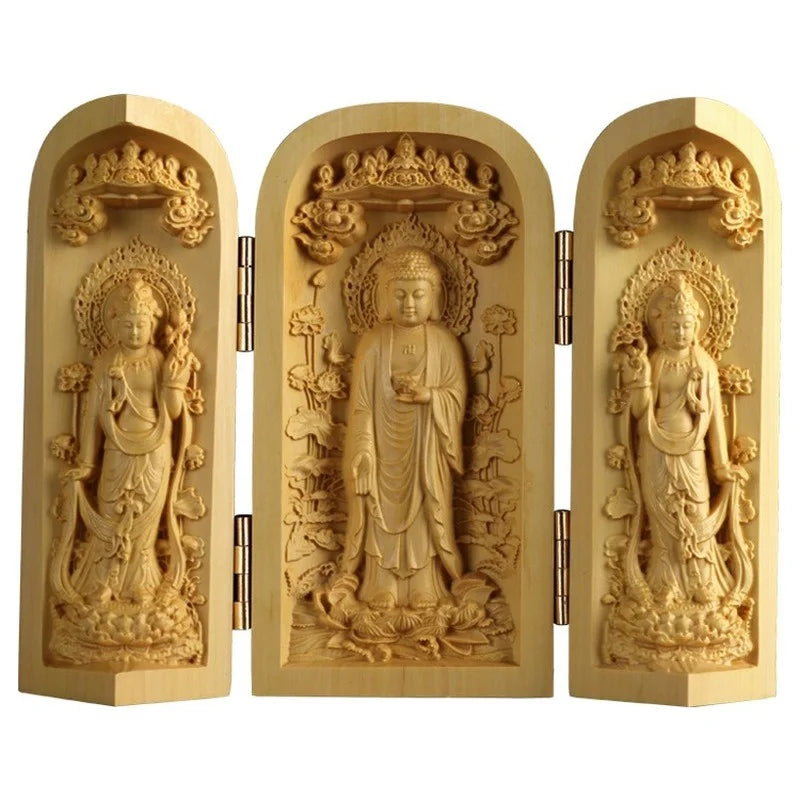 Wood Buddha Sculpture - Sustainable Wooden Meditation Art
