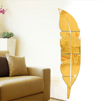 DIY Feather Plume 3D Mirror Wall Decal - Modern Acrylic Wall Art Sticker