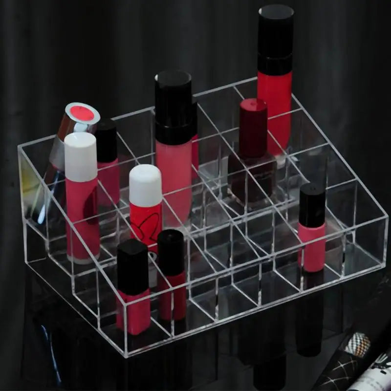 Clear 24 Grid Makeup Organizer