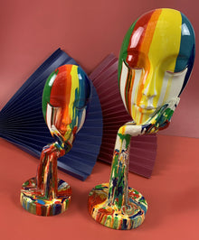 Colorful Woman Face Sculpture