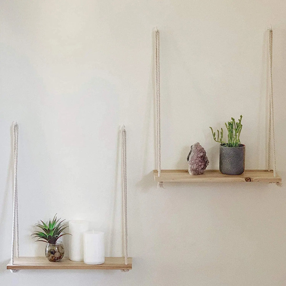 Rustic Swing Wood Floating Shelves