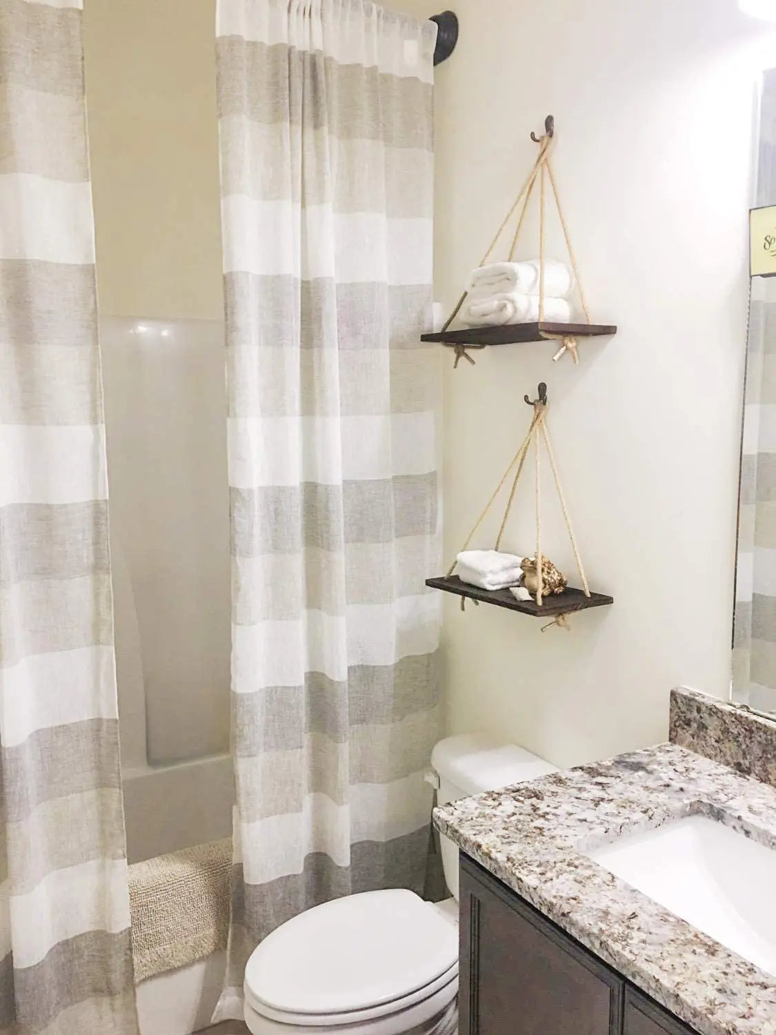 Rustic Swing Wood Floating Shelves