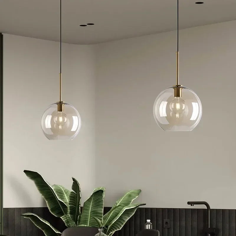 Nordic Modern Pendant Light - Glass Iron E27 LED