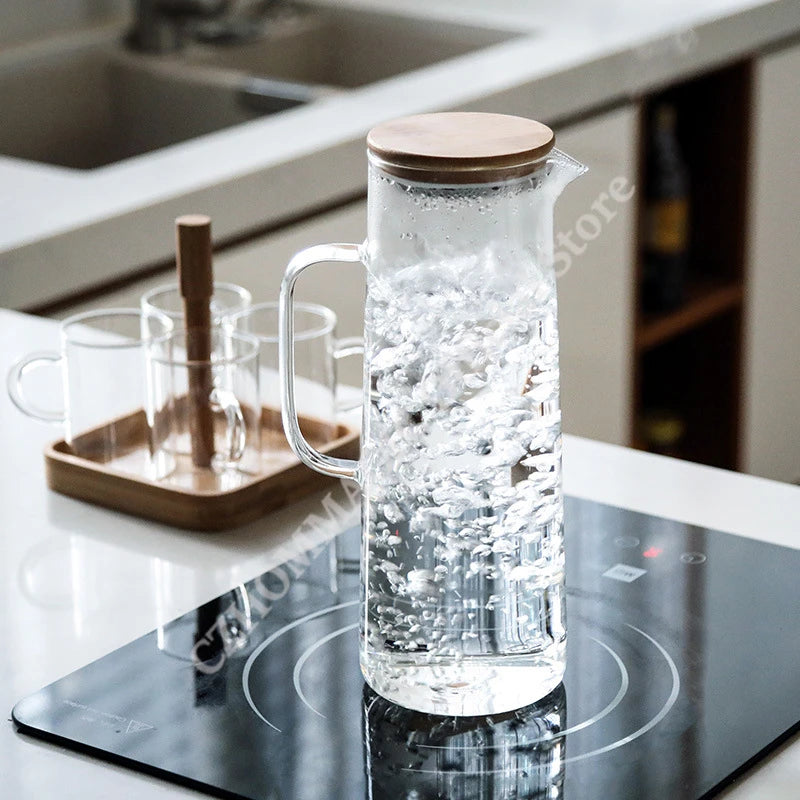 Premium Glass Water Pitcher with Handle - 1.7L