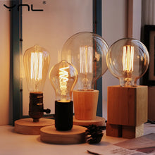 Retro Wooden E27 Table Lamp