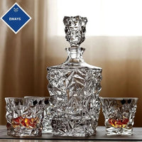 Crystal Glass Wine Decanter Set with Cups