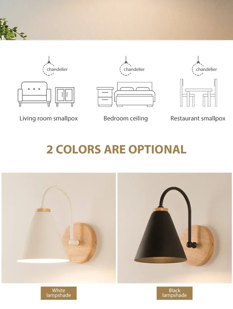 Nordic Fabric Shade Wall Lamp