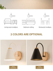 Nordic Fabric Shade Wall Lamp