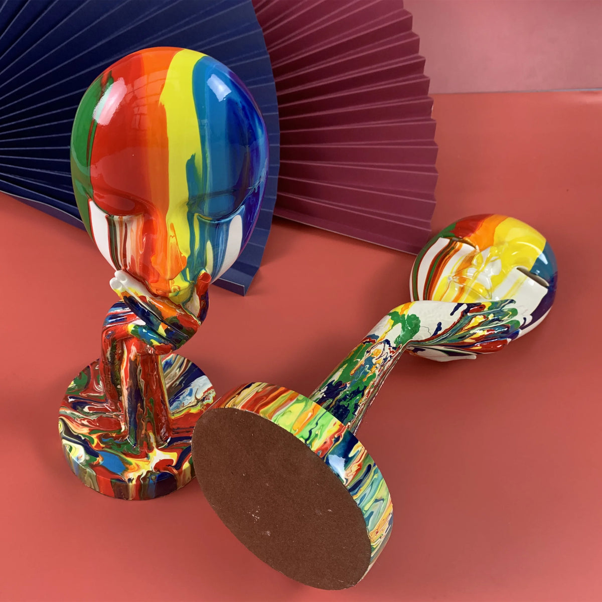 Colorful Woman Face Sculpture