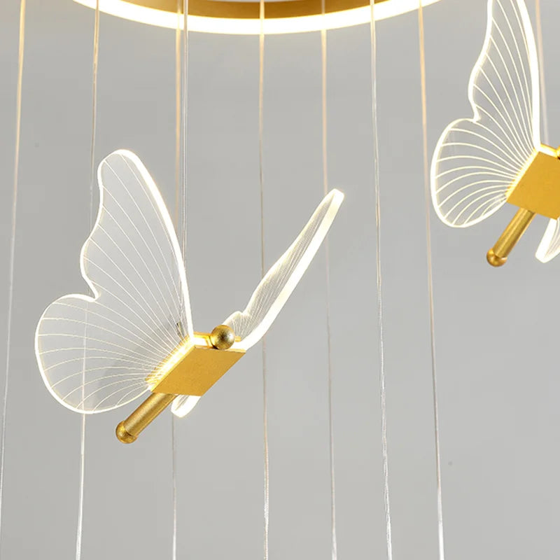 Butterfly Crystal Multi-Head Chandelier