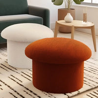 Mushroom Upholstered Storage Ottoman - Modern Hallway Footstool