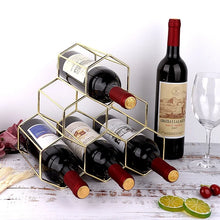 Honeycomb Eight-Bottle Metal Wine Rack