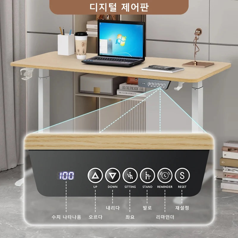 Height-Adjustable Computer Desk with Drawer - Classic Design