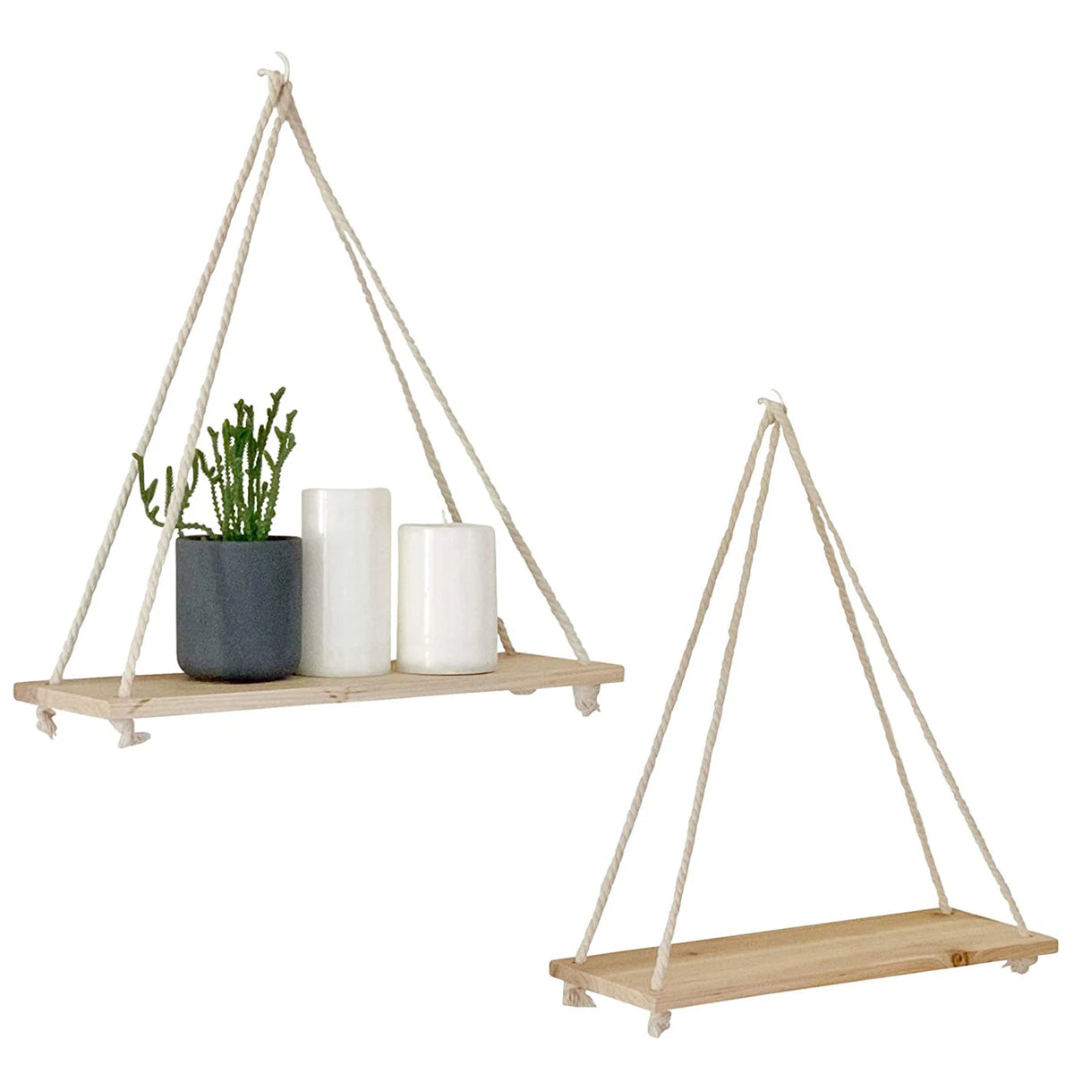 Rustic Swing Wood Floating Shelves