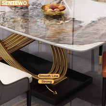 Italian Marble Dining Table Set