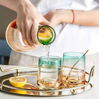 5-Piece Gradient Glass Pitcher & Tea Cup Set