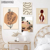 Abstract Lines Botanical Boho Poster - Canvas Print 50x70cm