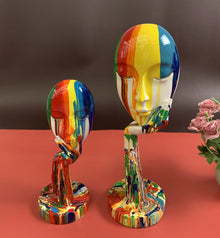 Colorful Woman Face Sculpture