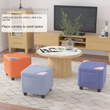 Solid Wood Fabric Ottoman