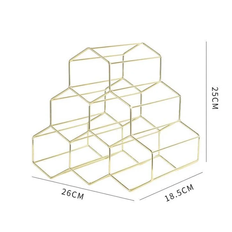 Modern Metal Honeycomb Wine Rack - Stylish 8-Bottle Storage