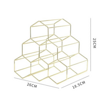 Modern Metal Honeycomb Wine Rack - Stylish 8-Bottle Storage