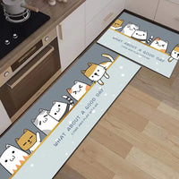 Washable Non-Slip Kitchen Floor Mat - Practical Polyester Design