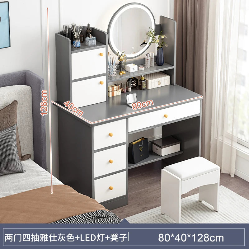 Classic Makeup Dressing Table - Complete Beauty Station 80x40x128cm