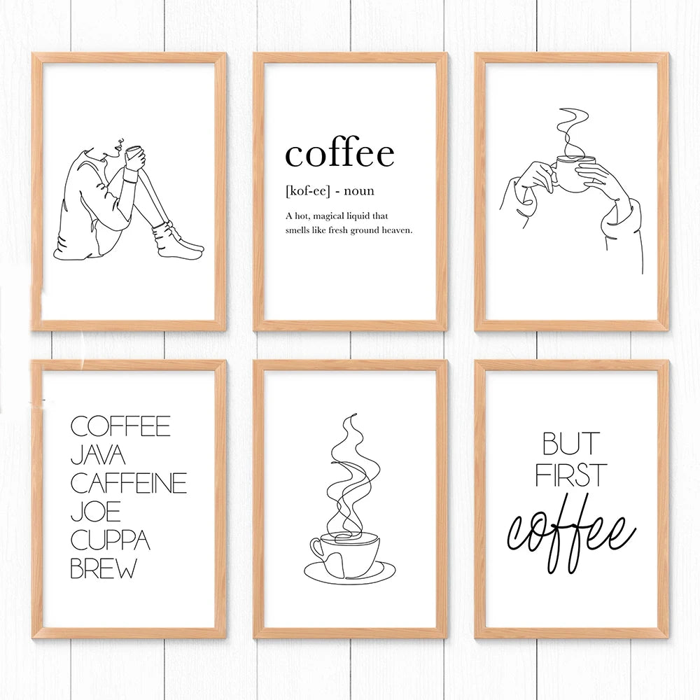 Nordic Coffee Bar Sign - Canvas Wall Art Print