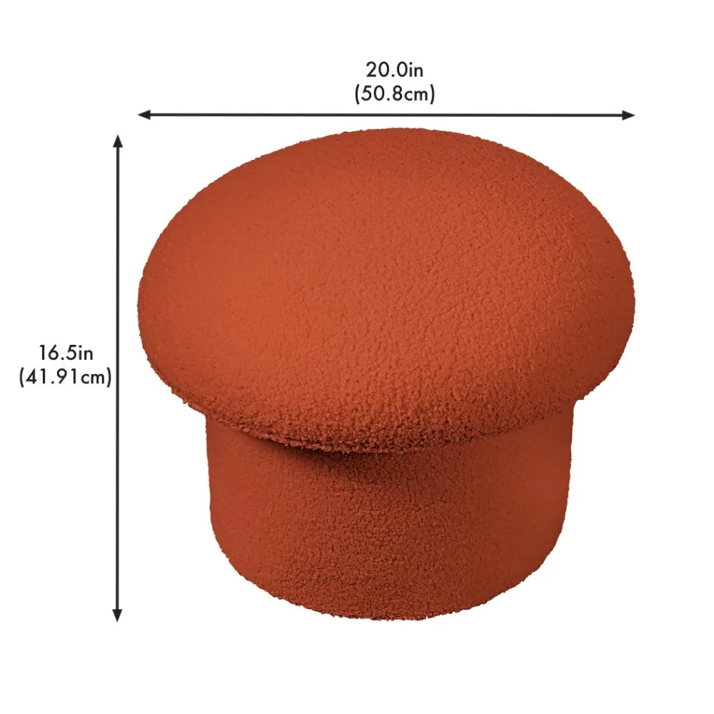 Mushroom Upholstered Storage Ottoman - Modern Hallway Footstool