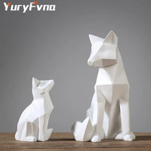 Geometric White Fox Statue