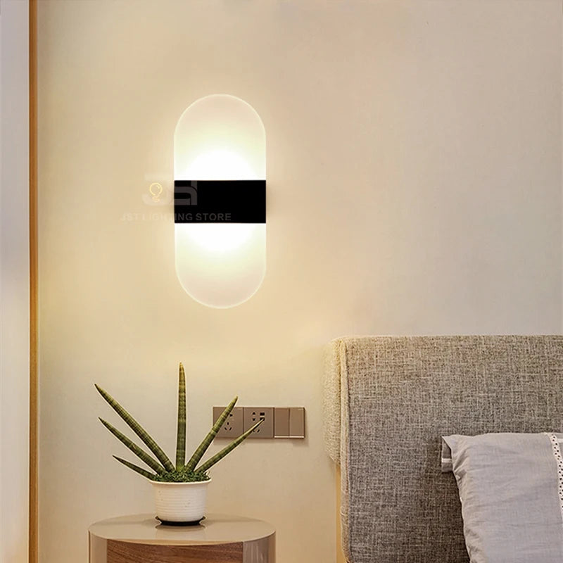 Mini 3W/6W LED Acrylic Wall Lamp - Dimmable Touch Control