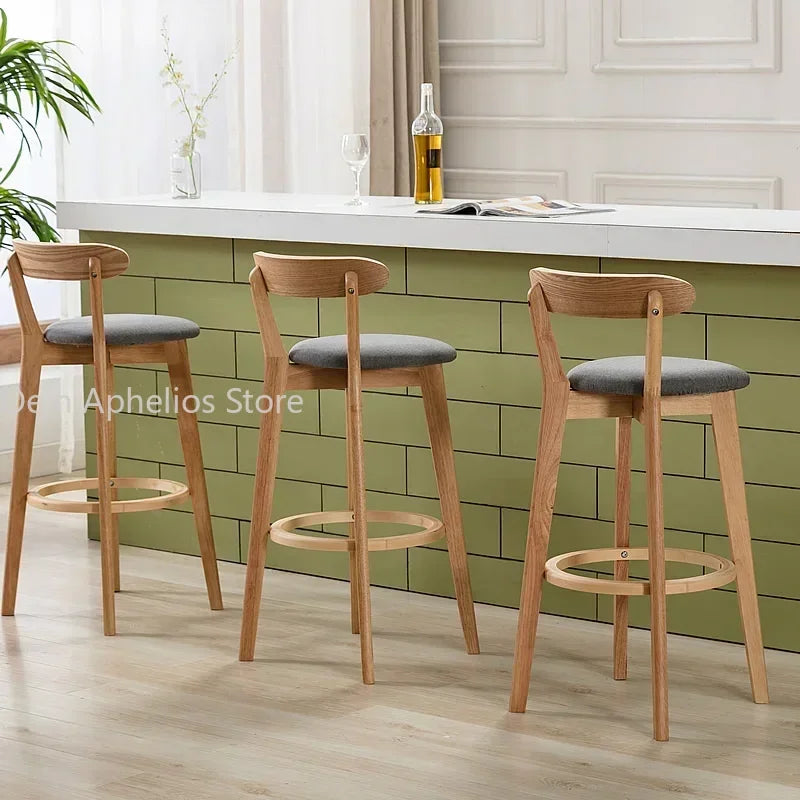 Nordic Solid Wood Barstool