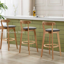 Nordic Solid Wood Barstool