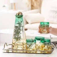 5-Piece Gradient Glass Pitcher & Tea Cup Set