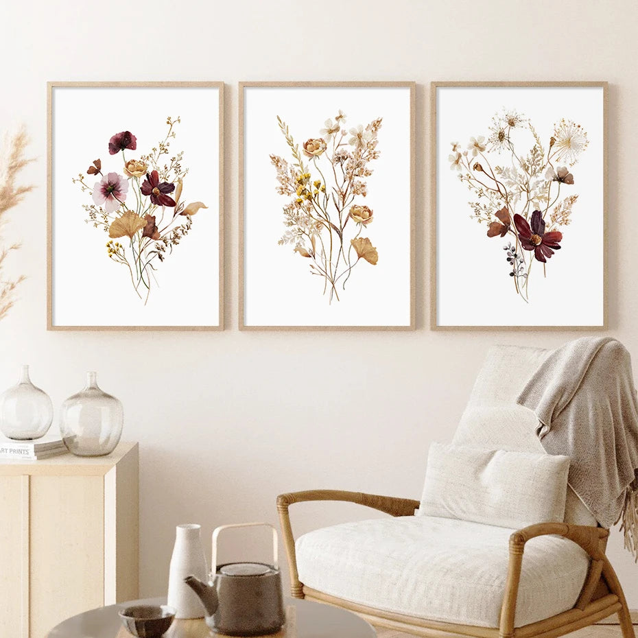 Green Gold Botanical Canvas Poster
