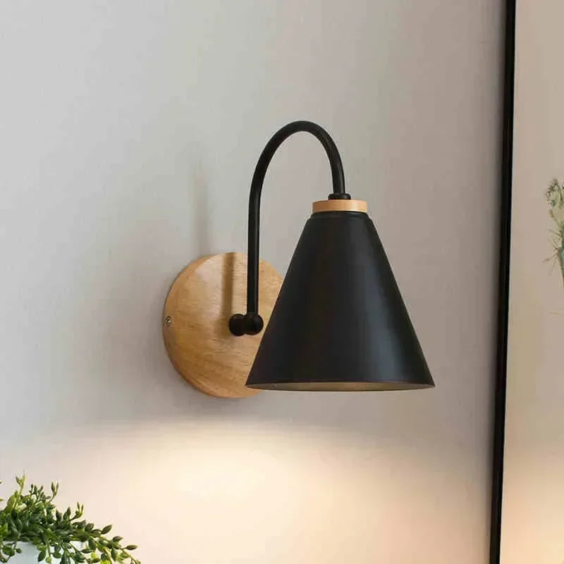 Nordic Rural Wall Lamp - Fabric Shade Iron Construction