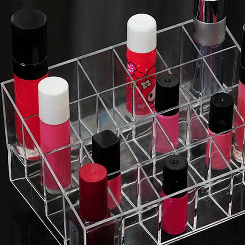 Clear 24 Grid Makeup Organizer