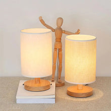Wooden Cylinder LED Table Lamp