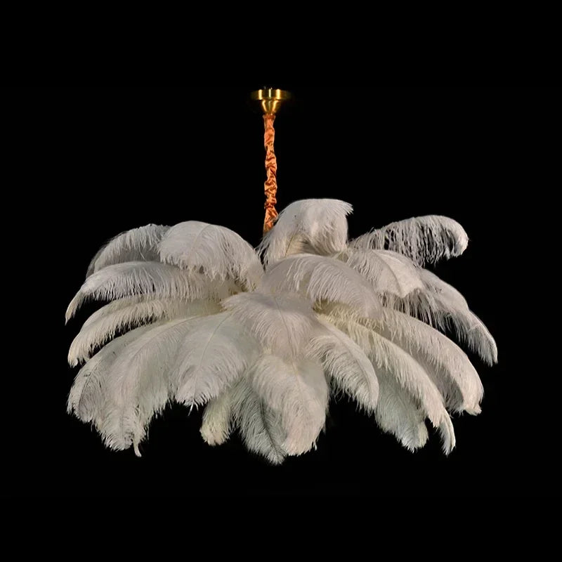 Handwoven Feather Pendant Chandelier