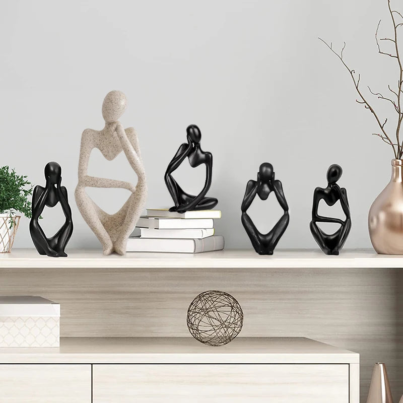 Modern Art Thinker Statue - Resin Sculpture Contemporary Design