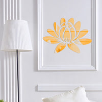 Lotus Flower 3D Mirror Wall Decal - Elegant Acrylic Wall Art Sticker