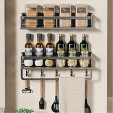 Black Aluminum Kitchen Wall Shelves