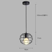 Retro Industrial Pendant Light - Black Metal E27 LED