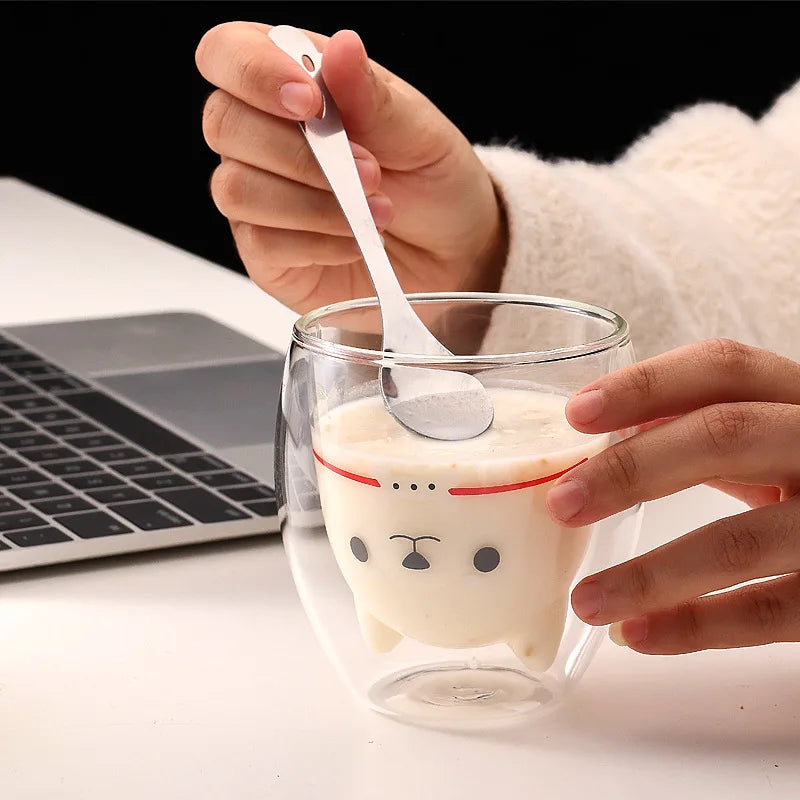 Double Layer Animal Style Glass - 280ML Cute Drinkware