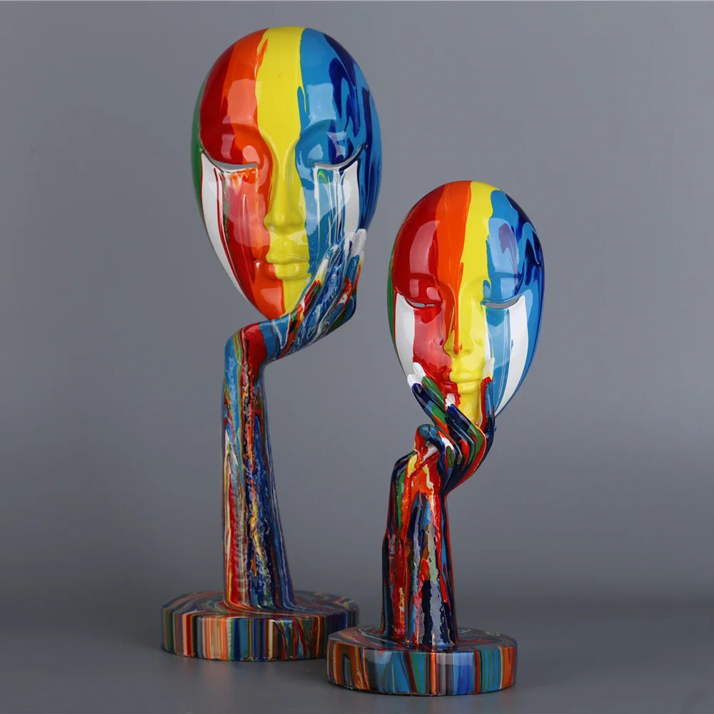Colorful Woman Face Sculpture