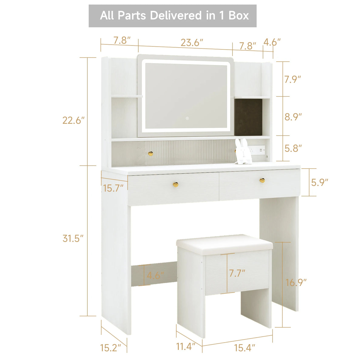 Modern Mirror Dressing Table Set