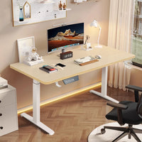 Height-Adjustable Computer Desk with Drawer - Classic Design